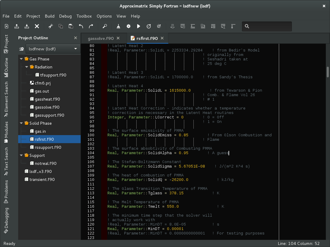 project options simply fortran