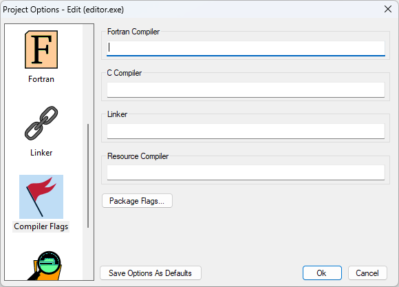 Project Options Dialog Project Options Dialog