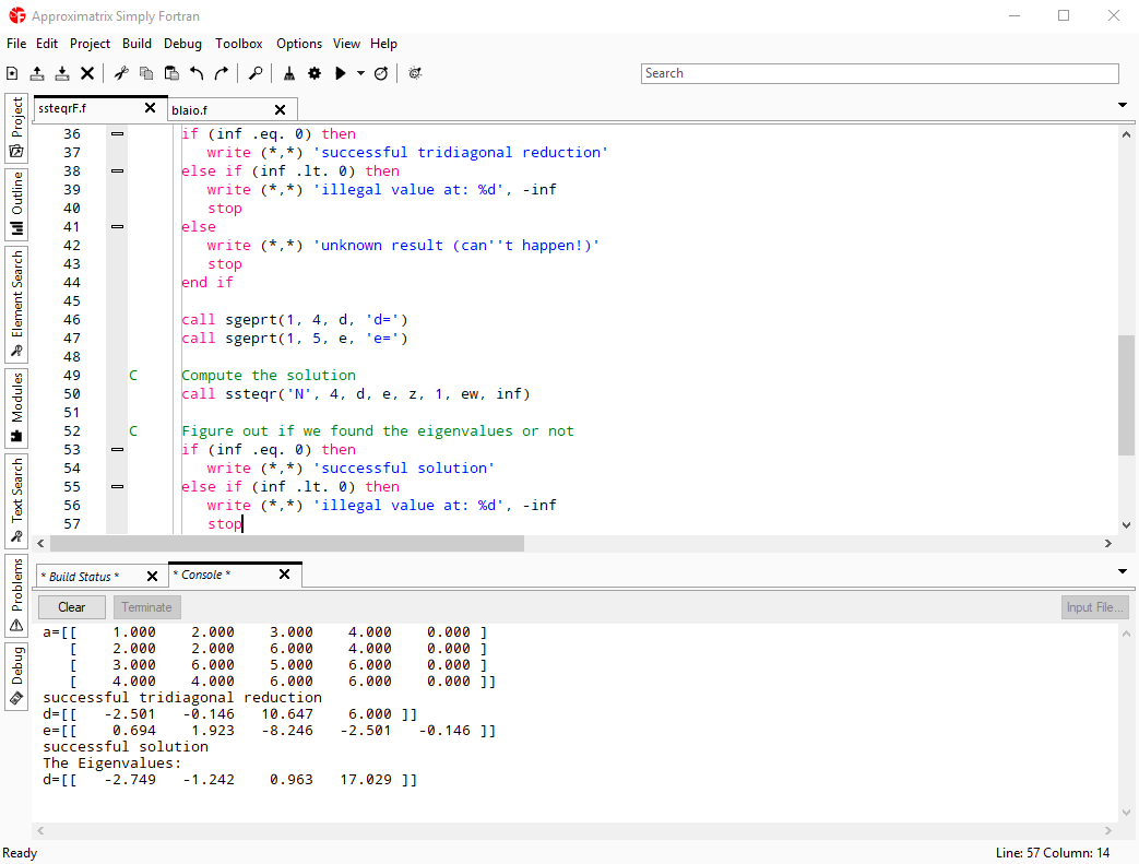 show line number in simply fortran