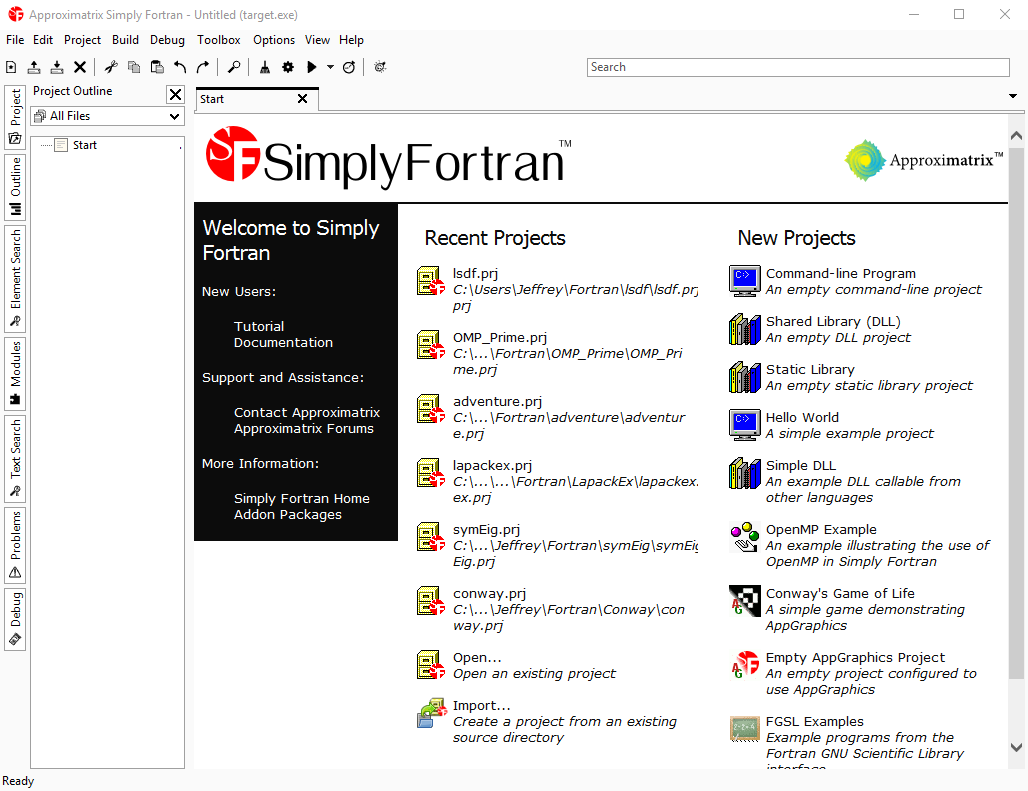 simply fortran from approximatrix vs codeblocks