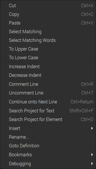 Editor Context Menu