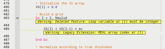 Syntax Warnings in the Editor