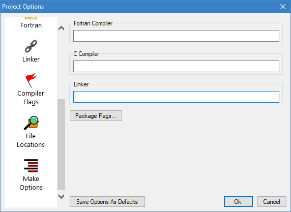 Project Options Dialog