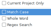 Project Search Options