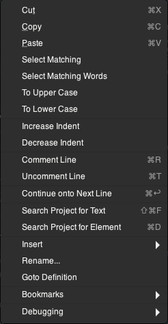 Editor Context Menu