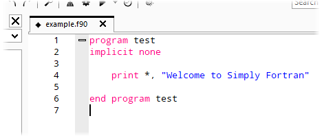 simply fortran file outline