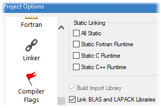 Included LAPACK and BLAS Libraries