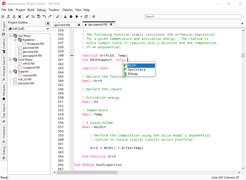 simply fortran support